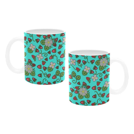 Strawberry Dreams Turquoise Mug