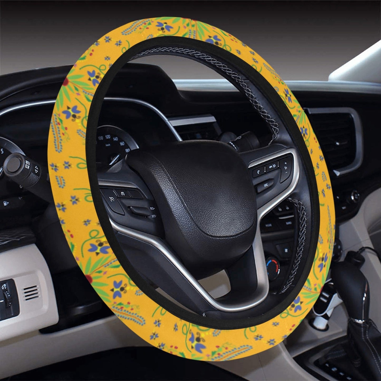 Willow Bee Sunshine Steering Wheel Cover with Elastic Edge