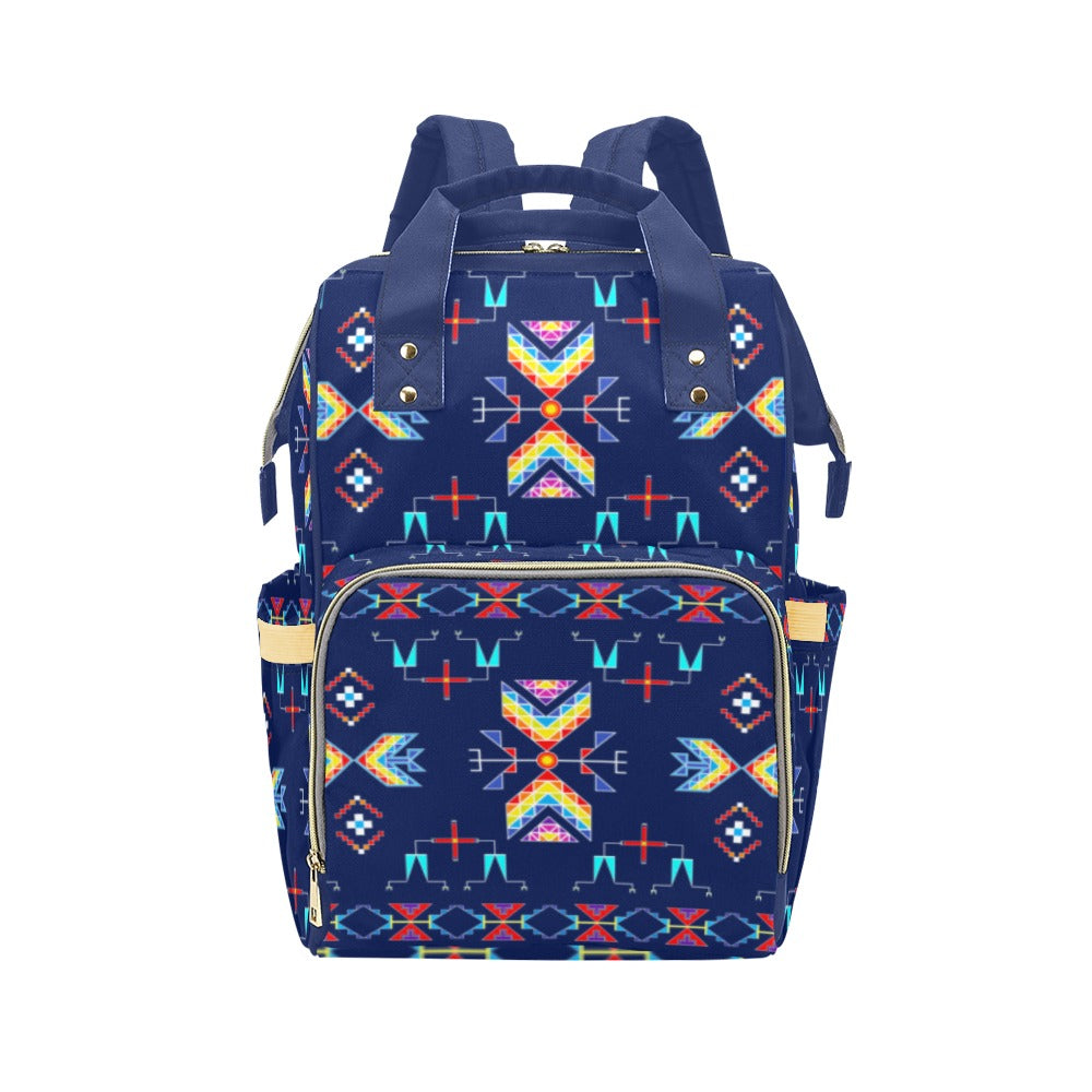 Rainy Chief Rainbow Night Lake Multi-Function Diaper Backpack