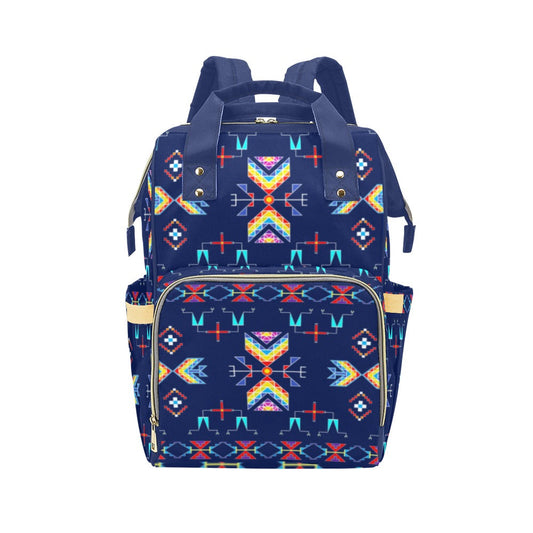 Rainy Chief Rainbow Night Lake Multi-Function Diaper Backpack