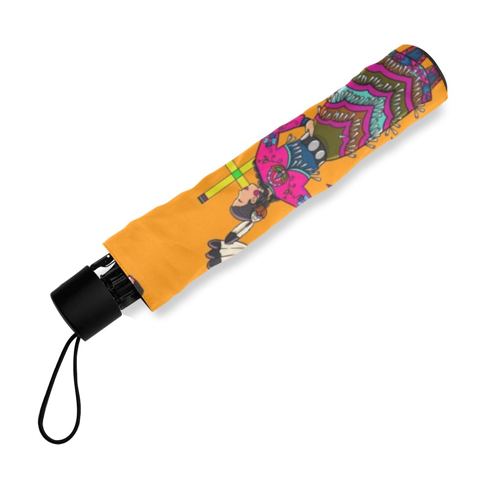 Women's Jingle Dancers Orange Foldable Umbrella