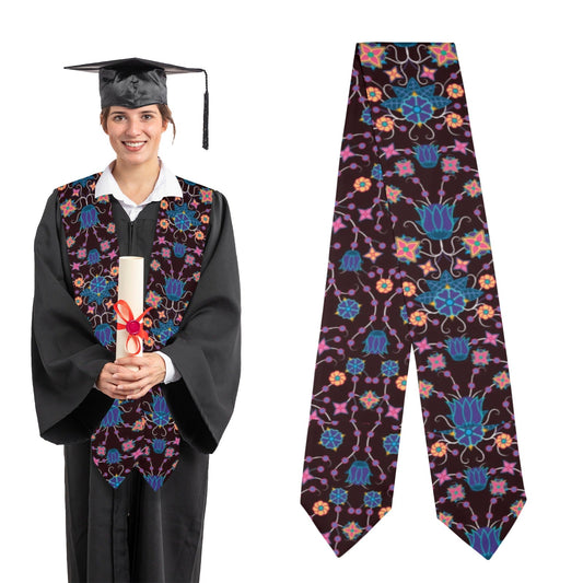 Floral Damask Purple Graduation Stole