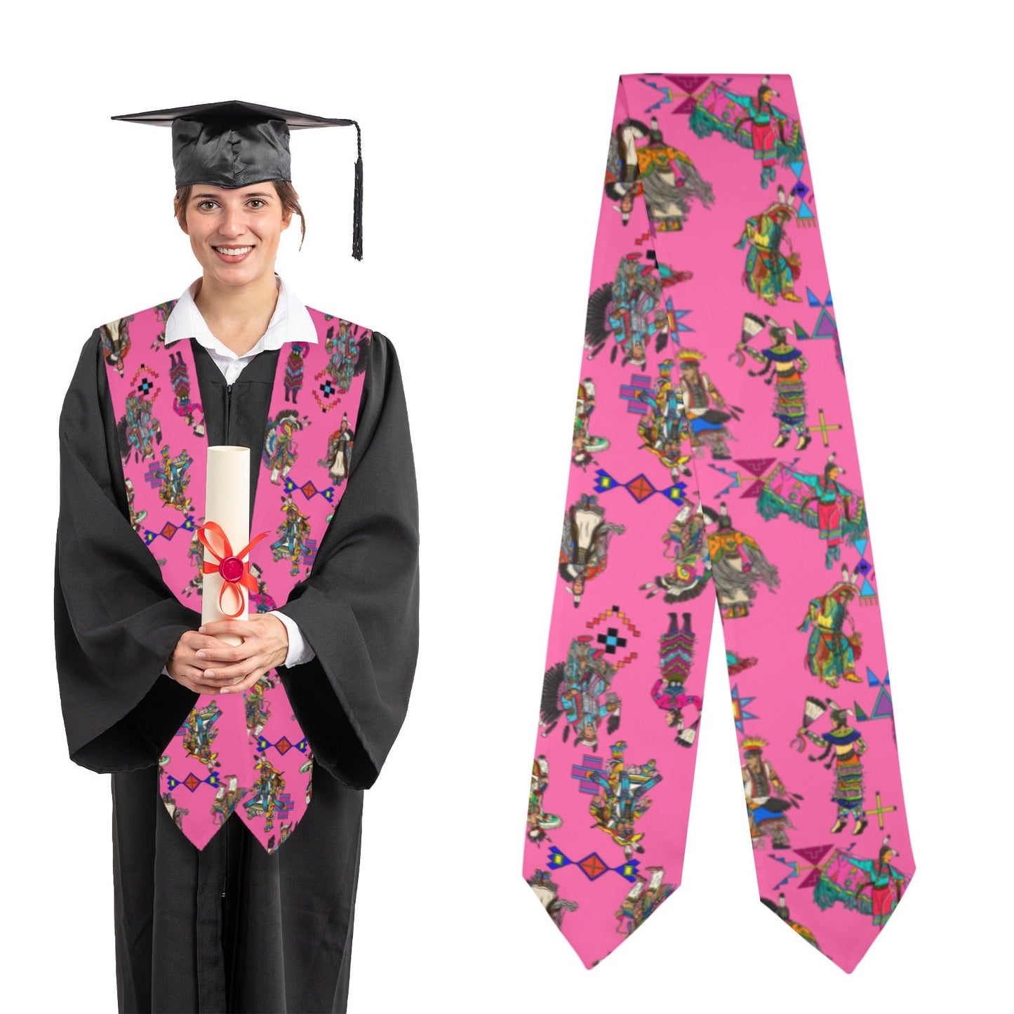 Grand Entry Dancer Pink Graduation Stole