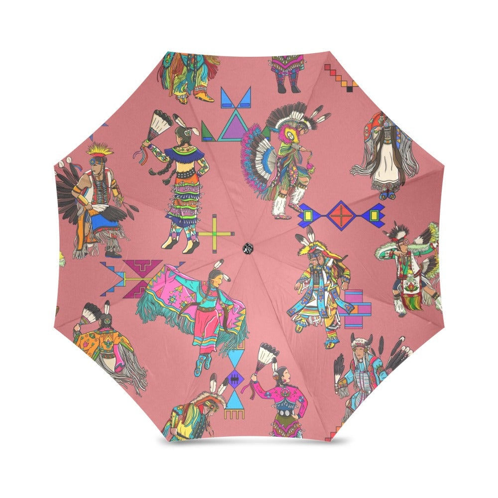Grand Entry Dancers Terra Cotta Foldable Umbrella