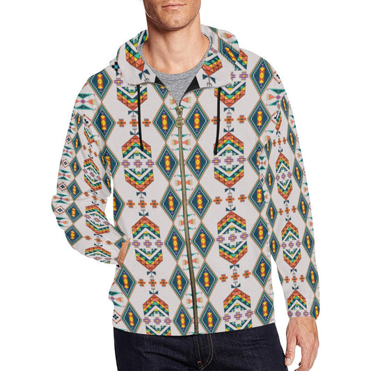 Travois Tipi Grey Men's Zipper Hoodie