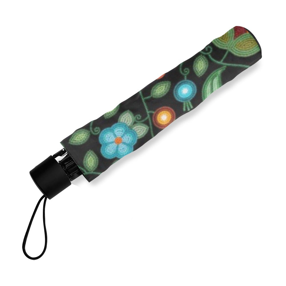 Prairie Fire Petals Black Foldable Umbrella