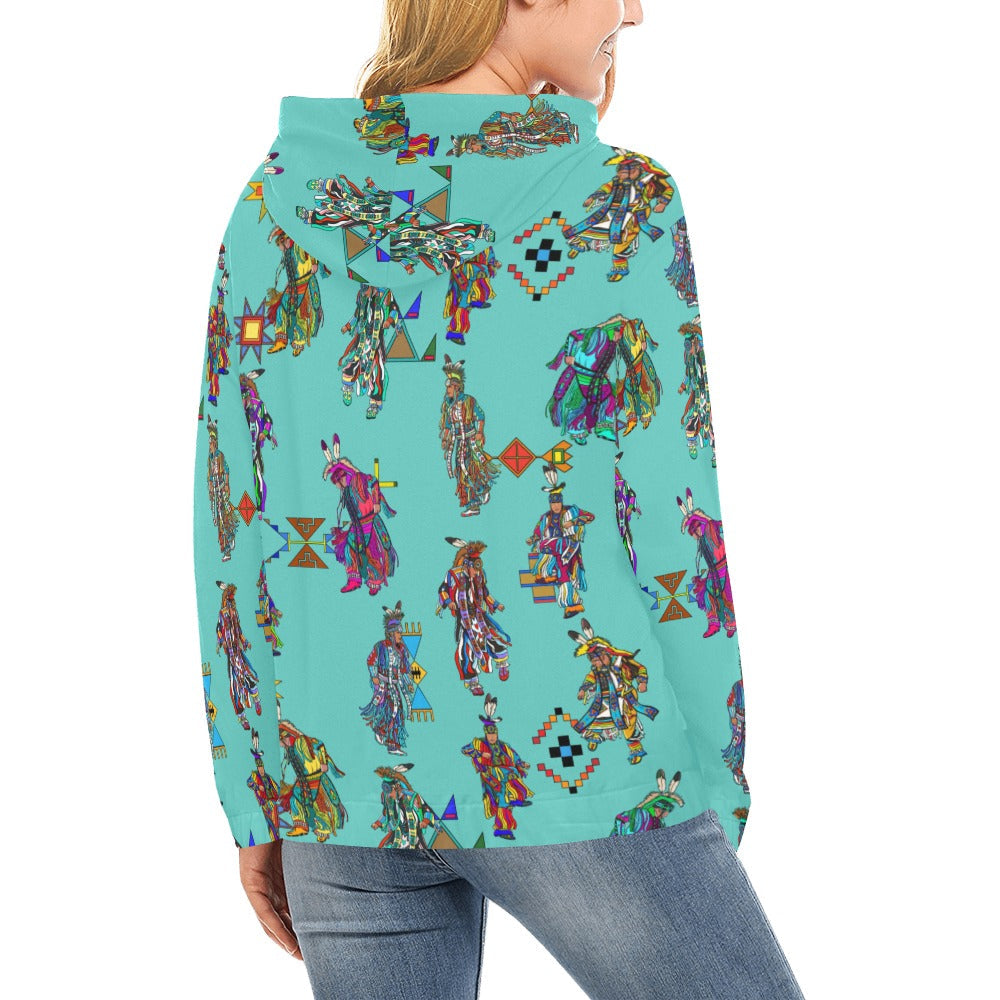 Men's Grass Dancers Eggshell Blue Hoodie for Women