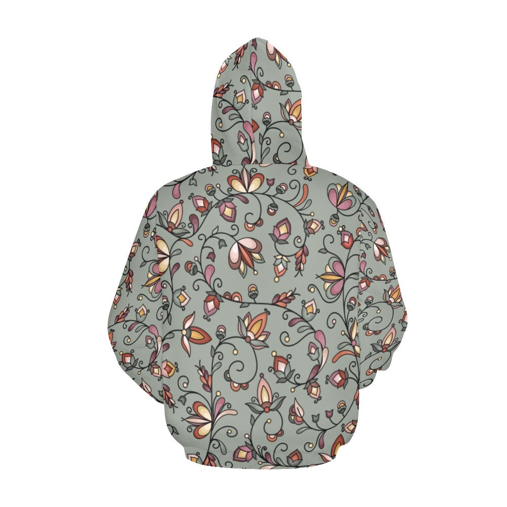 Burnt Sky Petals Green Hoodie for Men