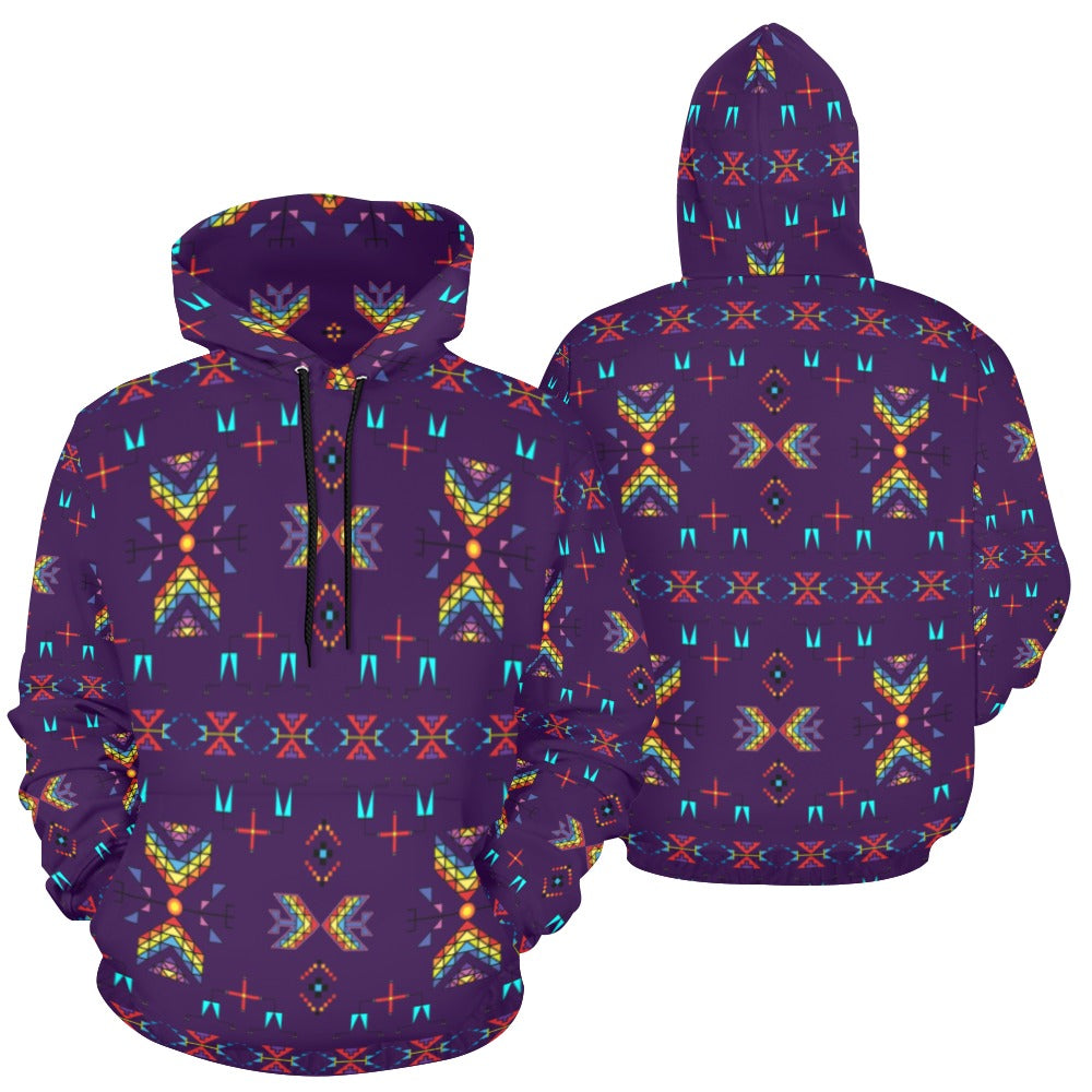 Rainy Chief Rainbow Dark Purple Hoodie for Women
