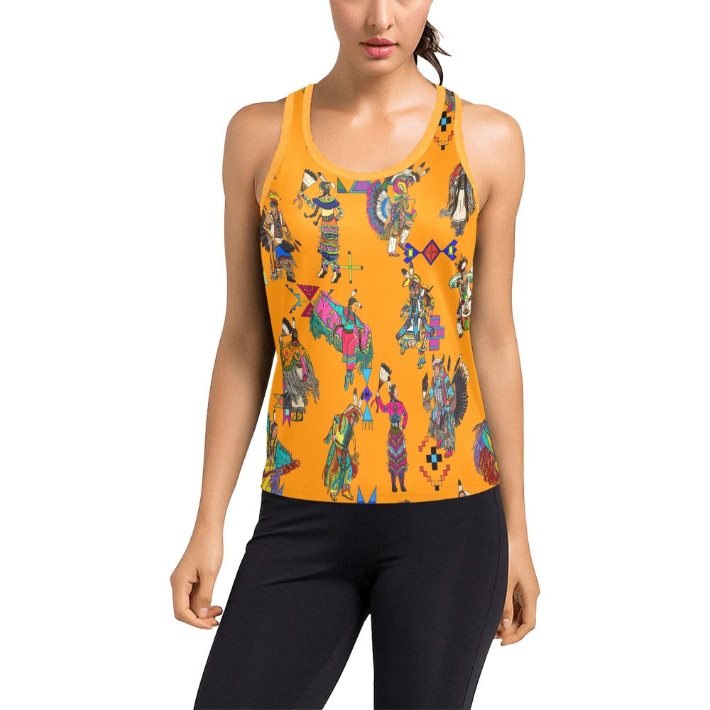 Grand Entry Dancers Orange Women's Racerback Tank Top