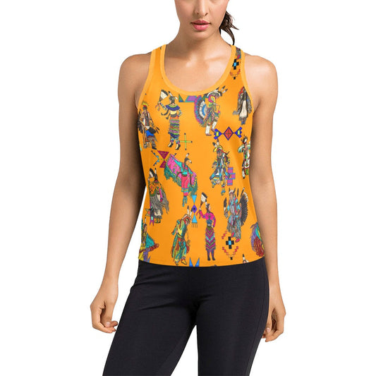 Grand Entry Dancers Orange Women's Racerback Tank Top