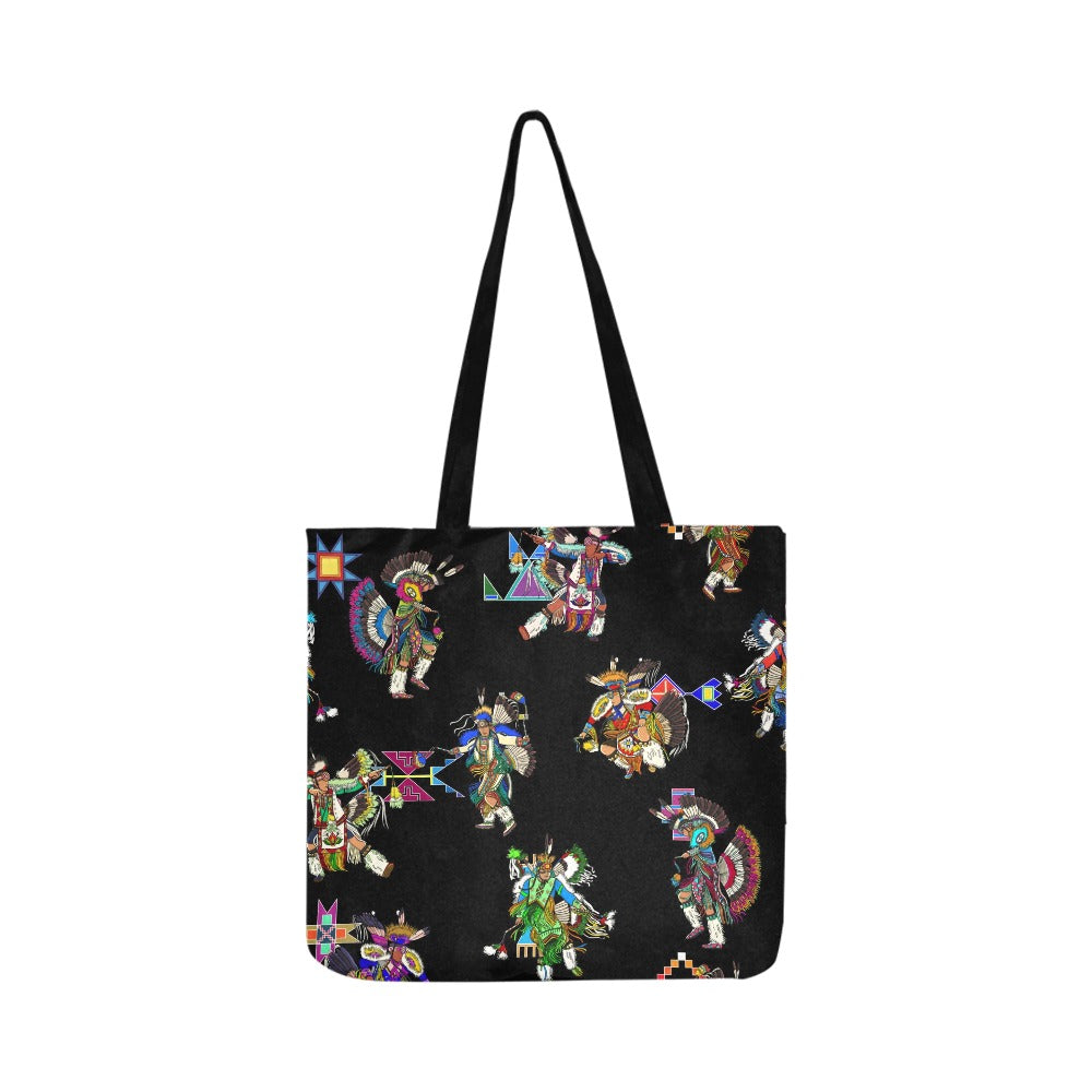 Men's Fancy Dancer Black Reusable Shopping Bag