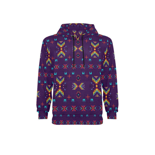 Rainy Chief Rainbow Dark Purple Fleece Hoodie