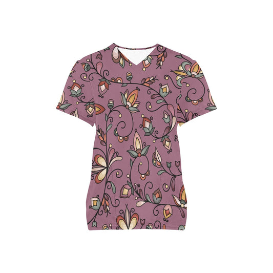 Burnt Sky Petals Magenta Scrub Top