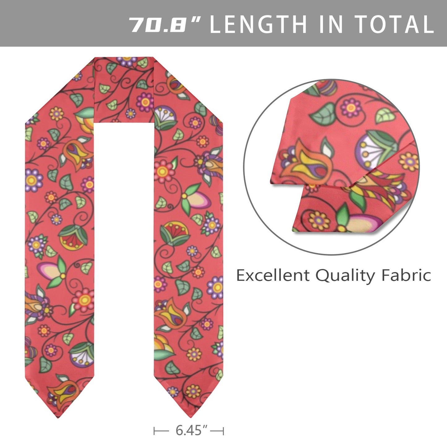 Heartbeat Petals Red Graduation Stole