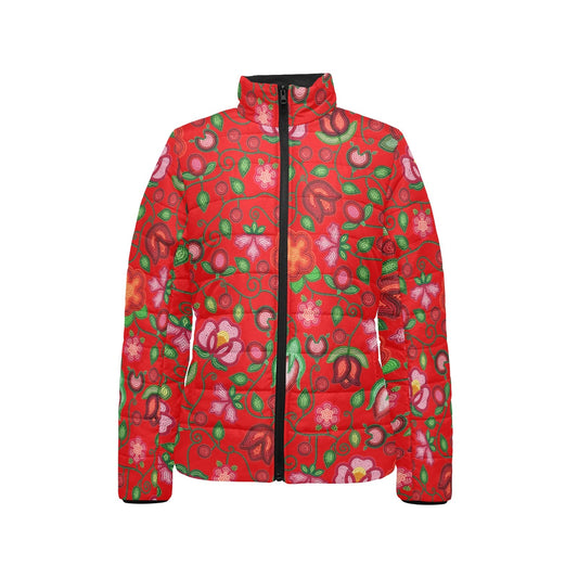Rose Reverie Red Stand Collar Jacket