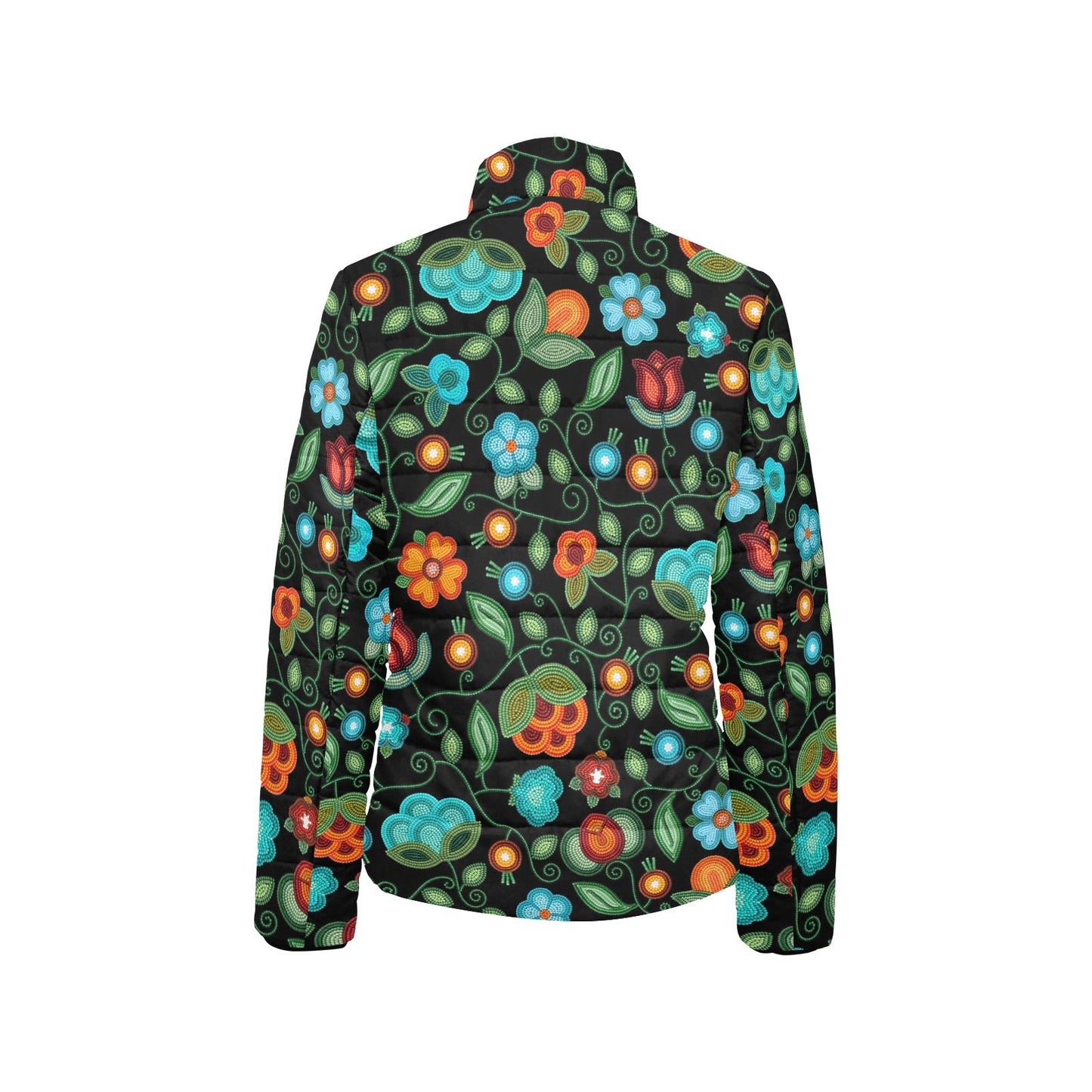 Prairie Fire Petals Black Stand Collar Jacket