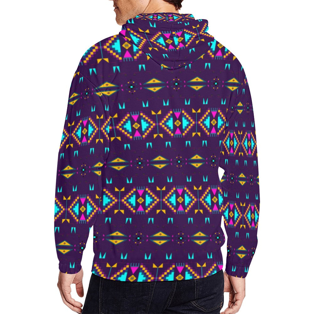 Rite of Passage Dark Purple Men's Zipper Hoodie