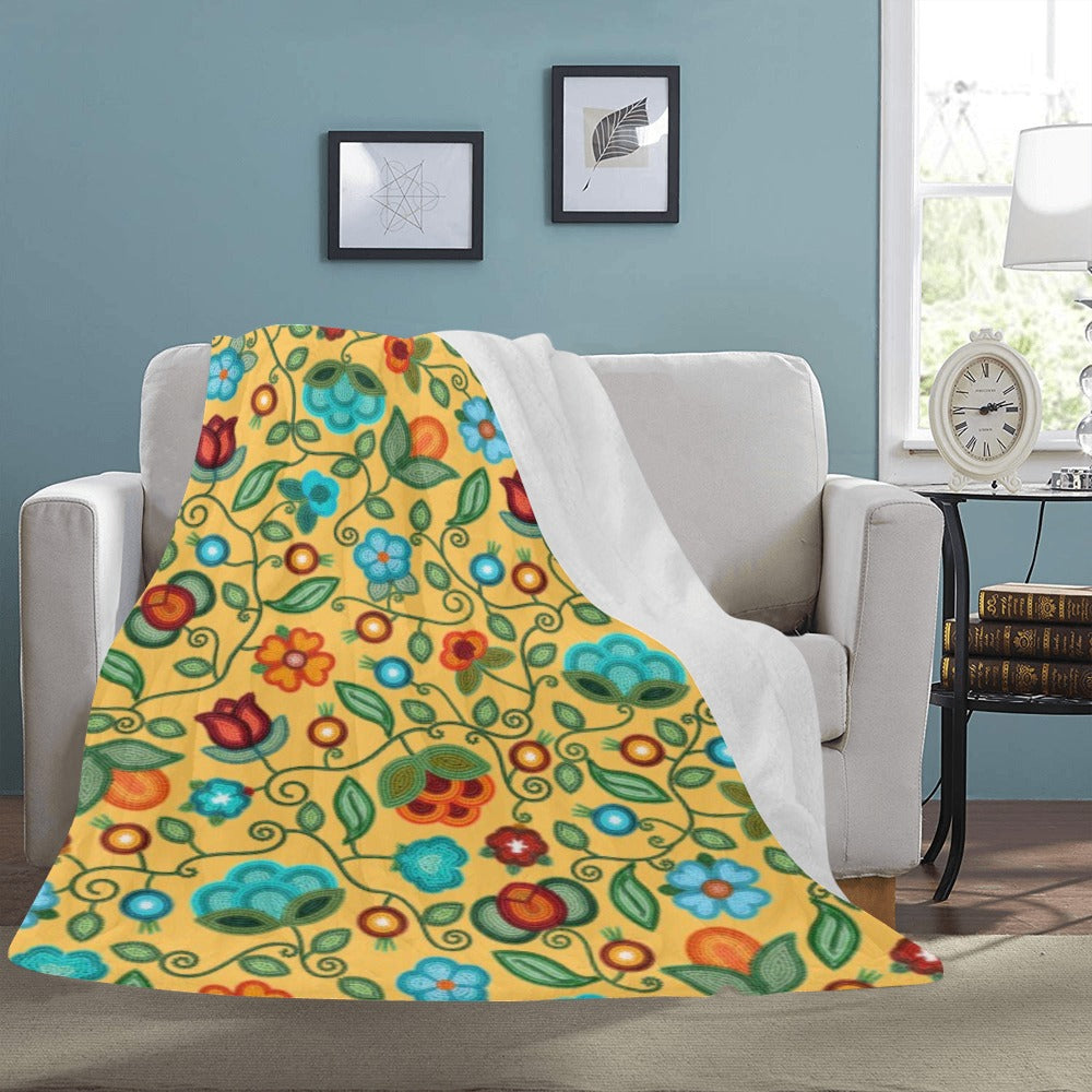 Prairie Fire Petals Honey X-Large Micro Fleece Blanket