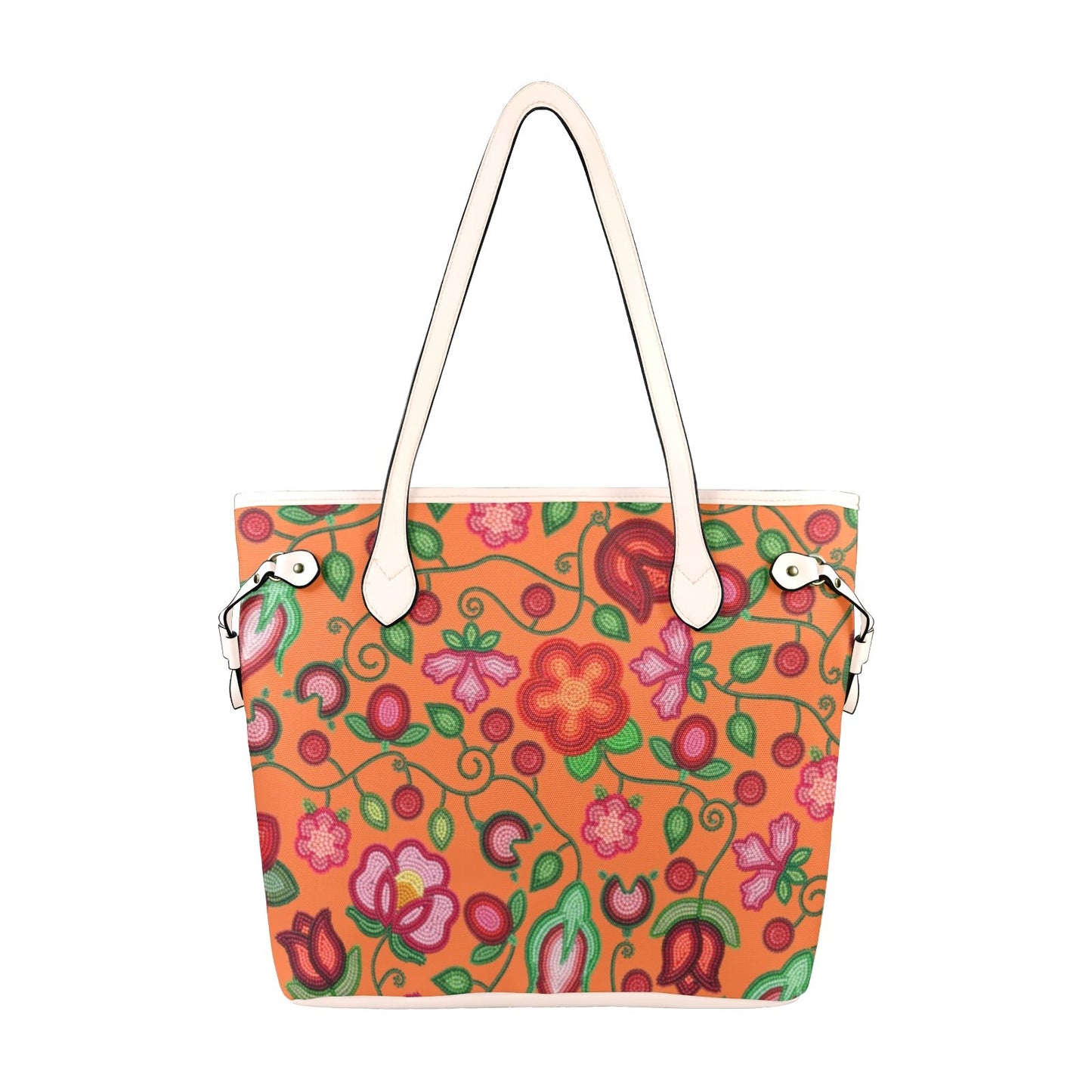 Rose Reverie Orange Clover Canvas Tote