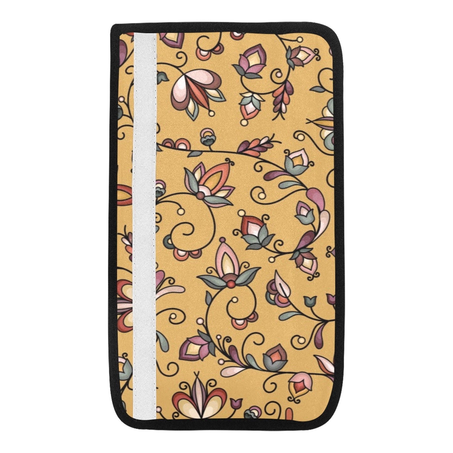 Burnt Sky Petals Gold Seat Belt Cover