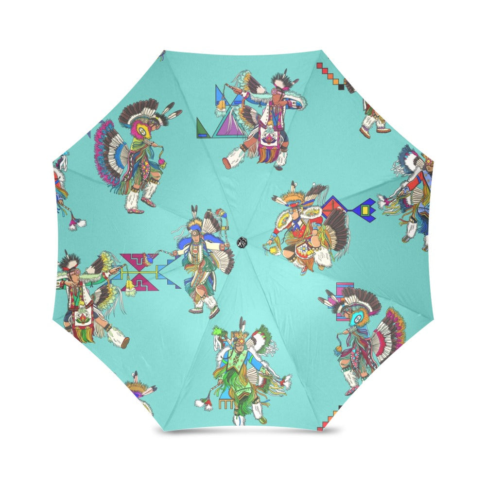 Men's Fancy Dancers Eggshell Blue Foldable Umbrella