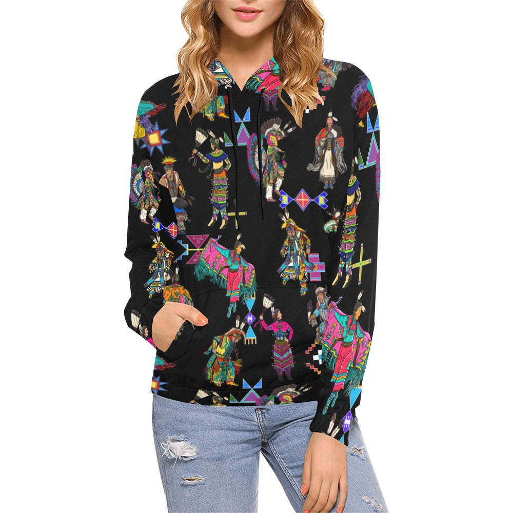 Grand Entry Dancers Black Hoodie for Women