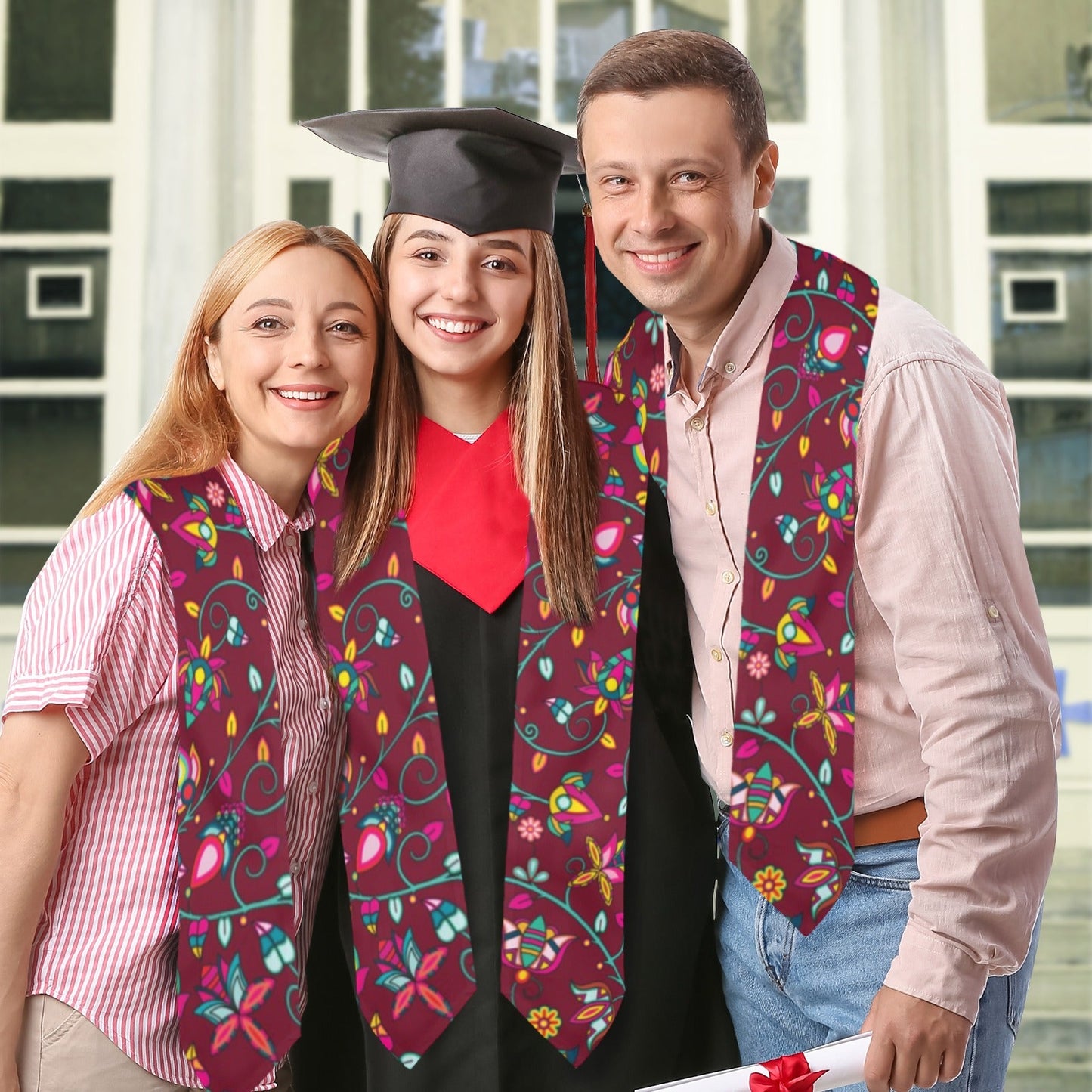 Thorny Path Cranberry Graduation Stole