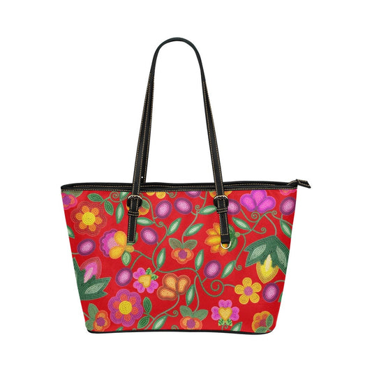 Boreal Bounty Red Leather Tote