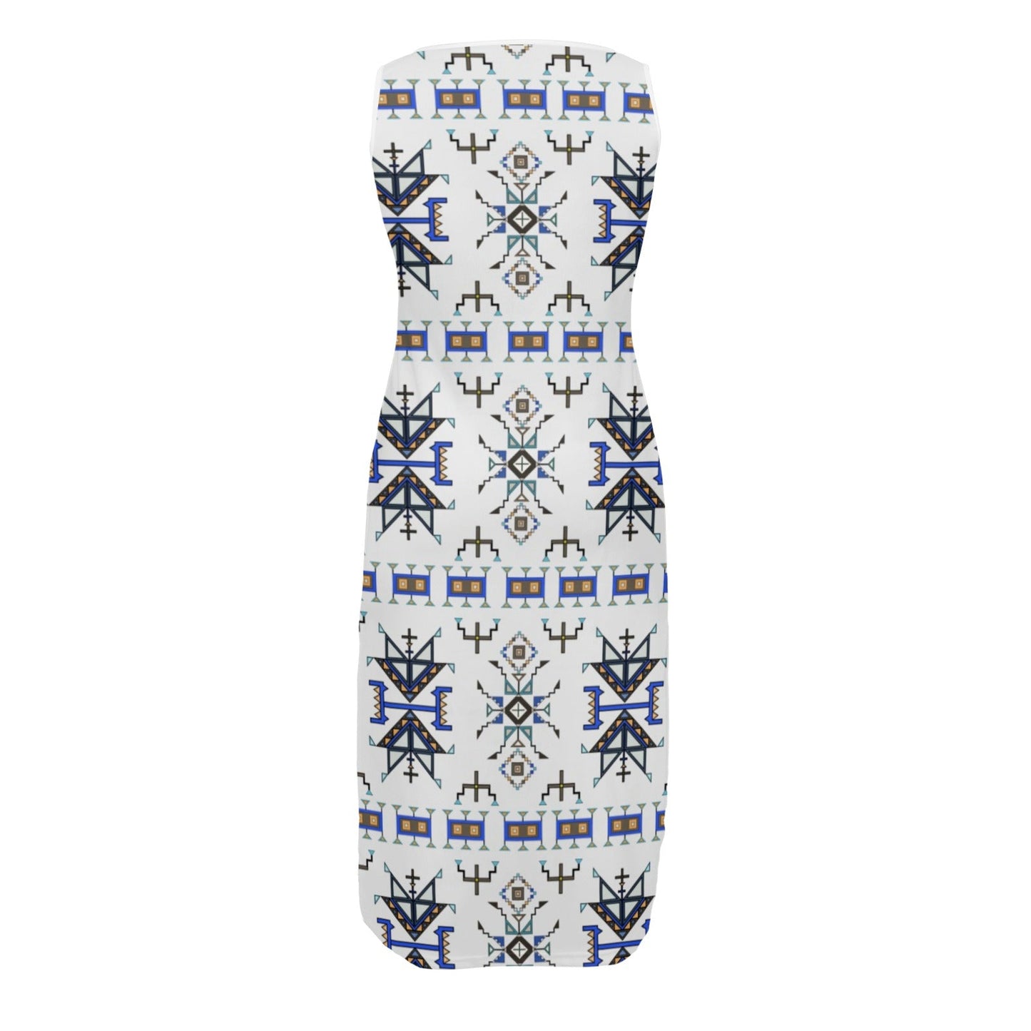 Eagle Strike White Phaedra Sleeveless Open Fork Long Dress