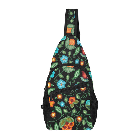 Prairie Fire Petals Black Chest Bag