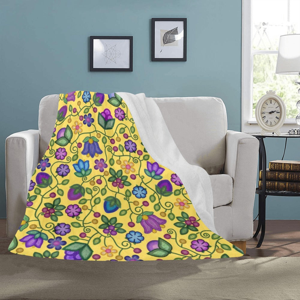 Bloom Uplift Yellow Large Micro Fleece Blanket