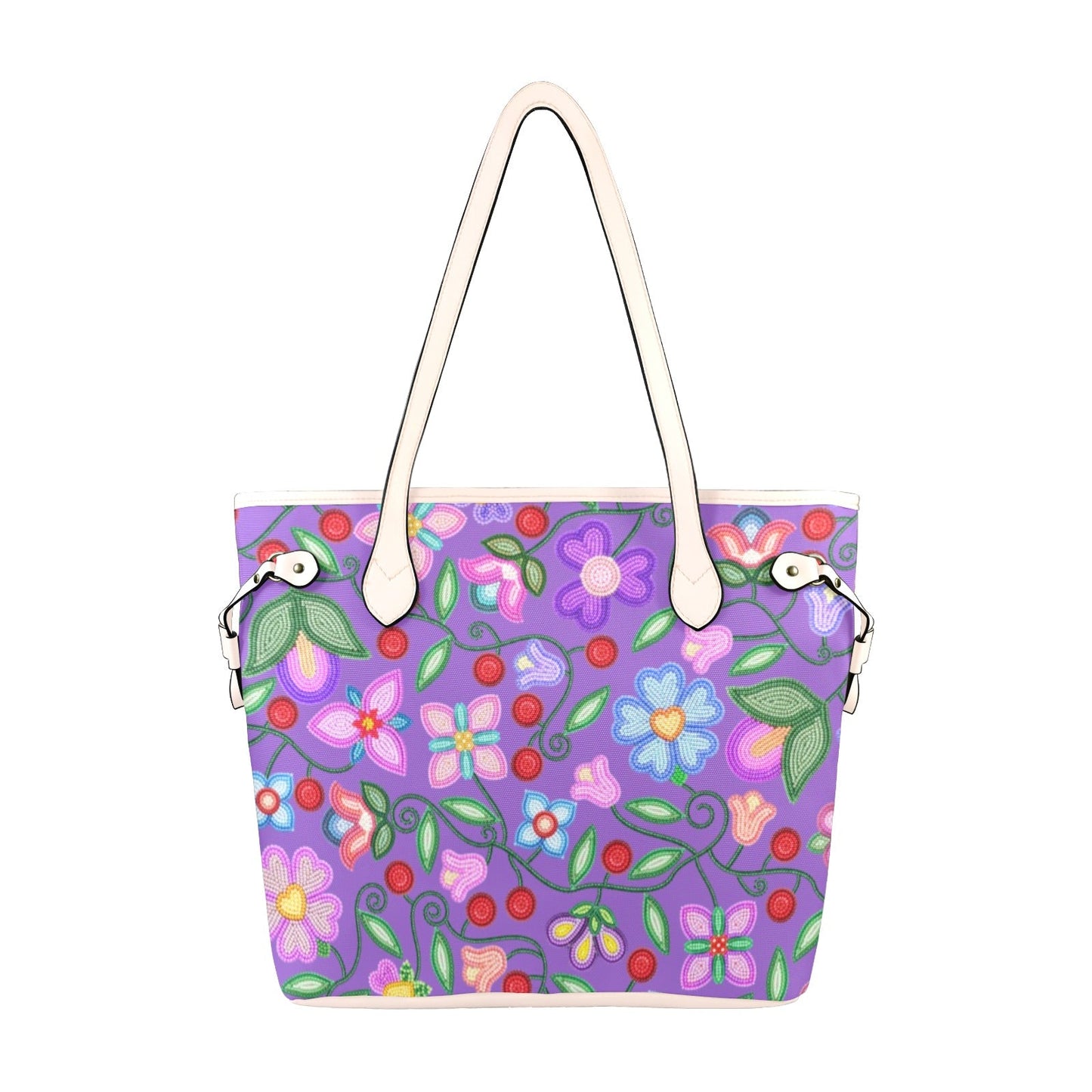 Petal Harmony Lavender Clover Canvas Tote