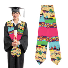 Load image into Gallery viewer, Horses and Buffalo Ledger Pink Graduation Stole
