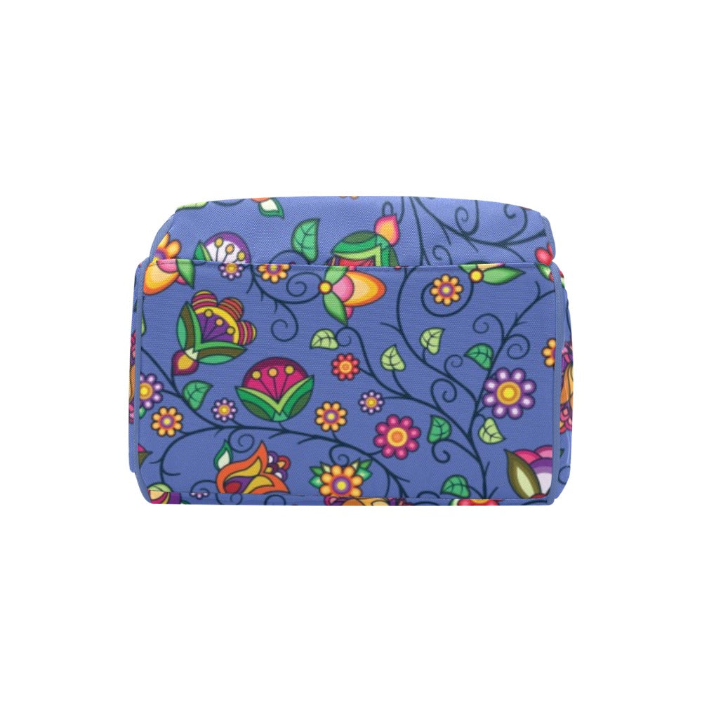 Heartbeat Petals Blue Multi-Function Diaper Backpack