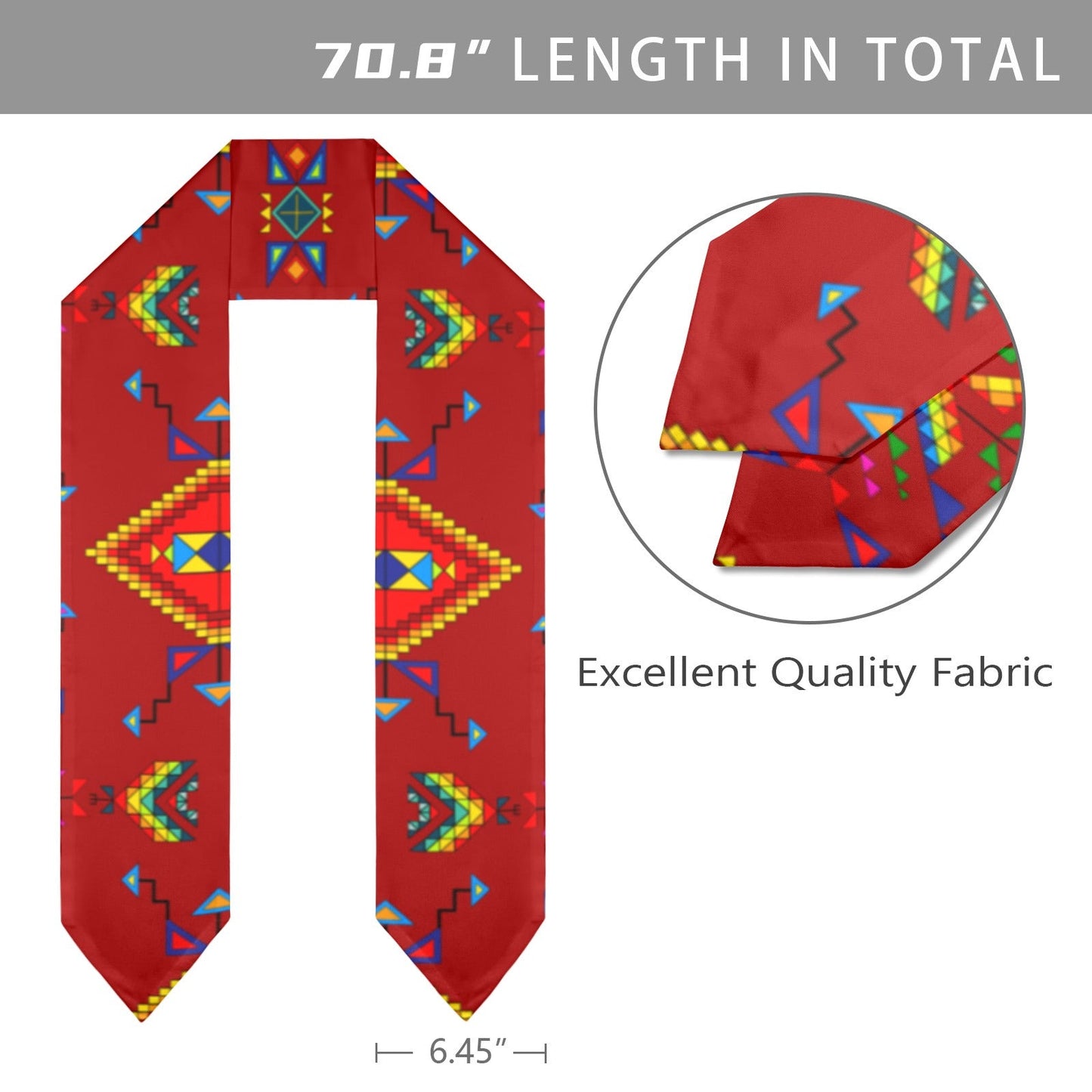 Buffalo Jump Red Graduation Stole