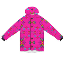 Load image into Gallery viewer, Rainy Chief Rainbow Hot Pink Unisex Sherpa Lined Hooded Coat
