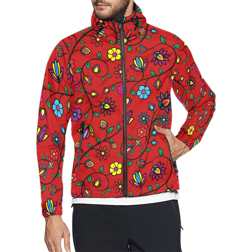 Nature's Nexus Red Unisex Men's Windbreaker