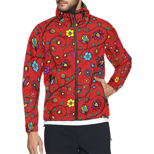 Nature's Nexus Red Unisex Men's Windbreaker