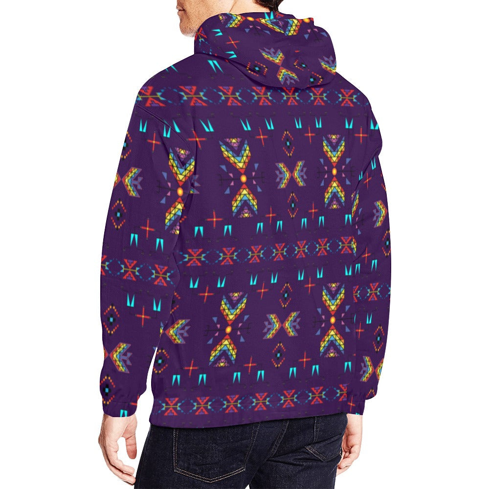 Rainy Chief Rainbow Dark Purple Hoodie for Men