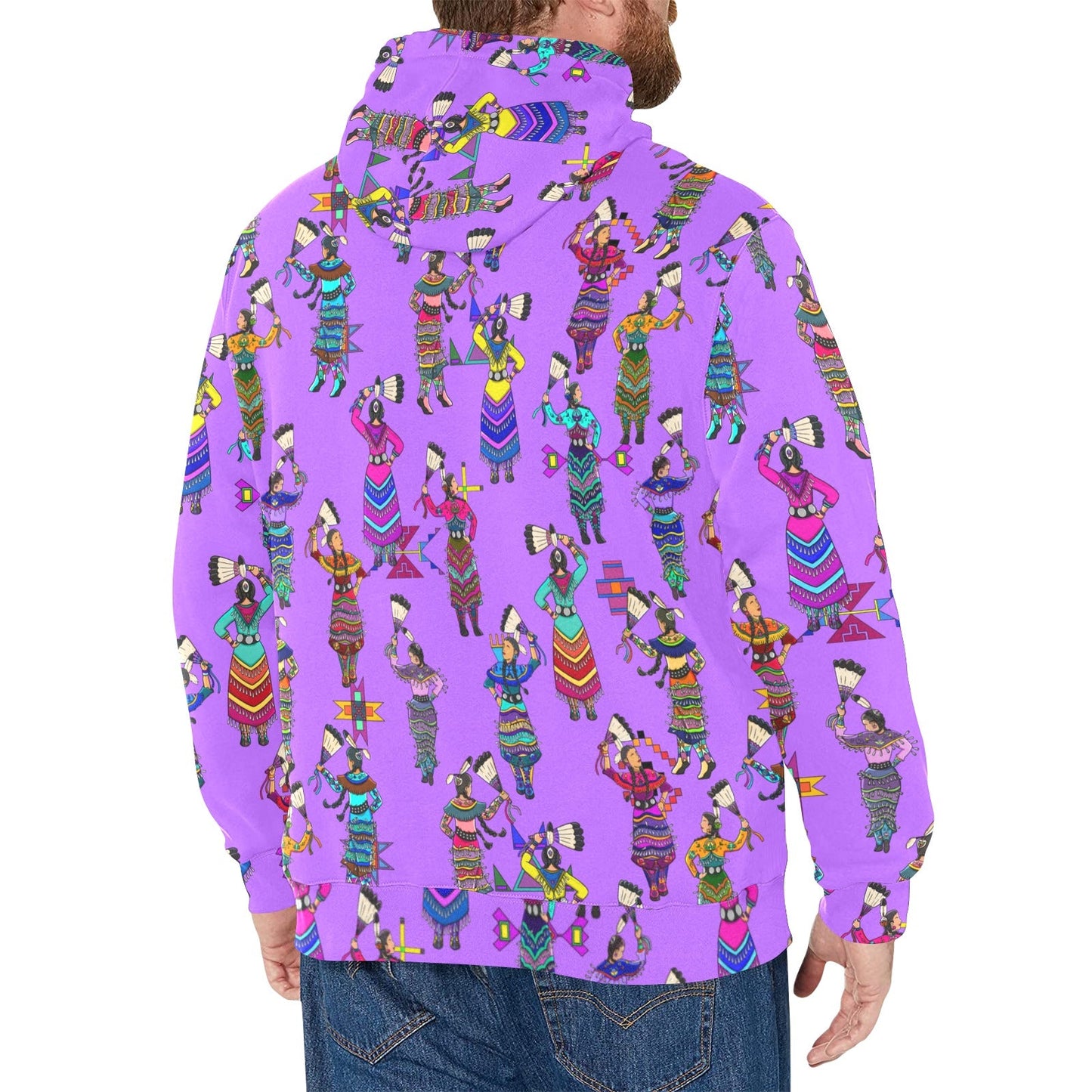 Women's Jingle Dancers Purple Men's Long Sleeve Fleece Hoodie