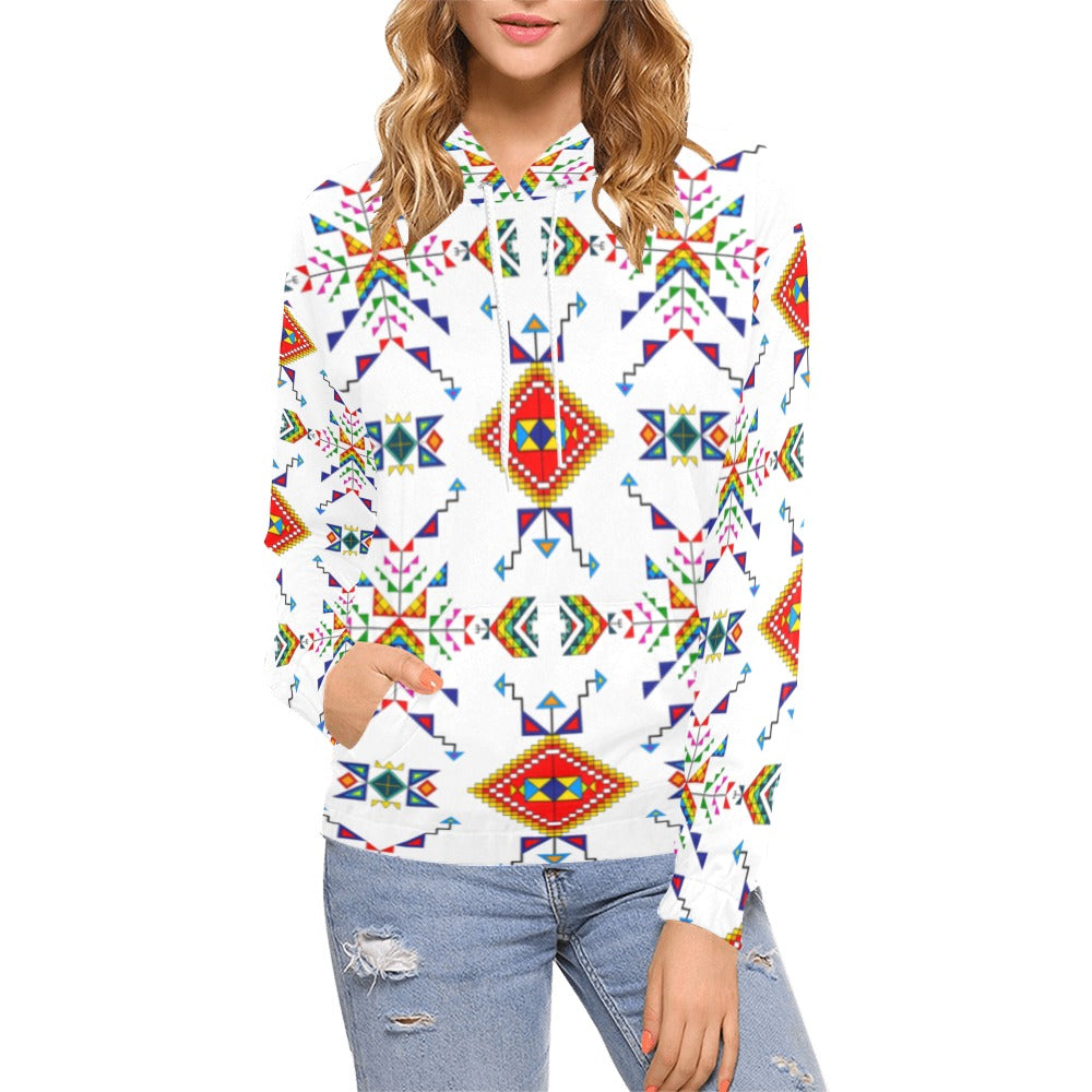 Buffalo Jump White Hoodie for Women