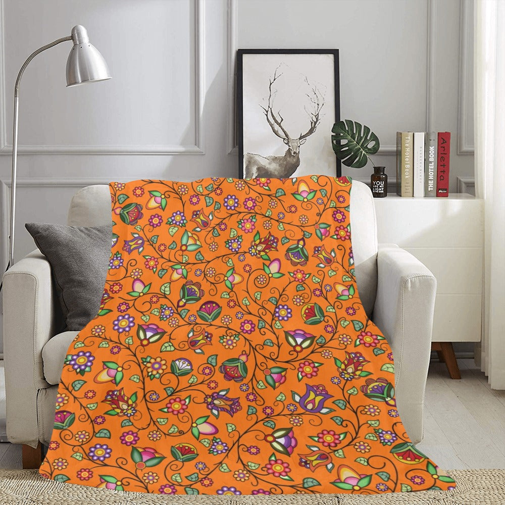 Heartbeat Petals Orange X-Large Micro Fleece Blanket