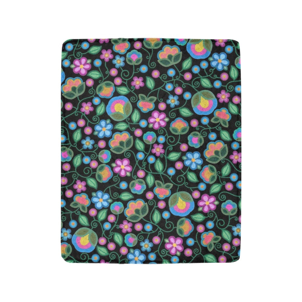Turquoise Sunbeam Black Ultra-Soft Micro Fleece Blanket 40"x50"