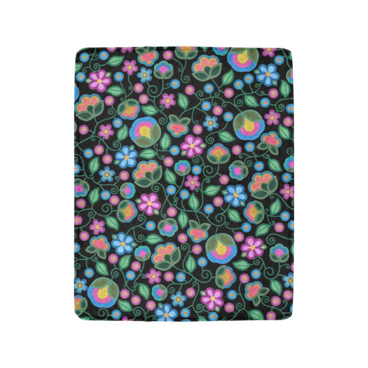 Turquoise Sunbeam Black Small Micro Fleece Blanket