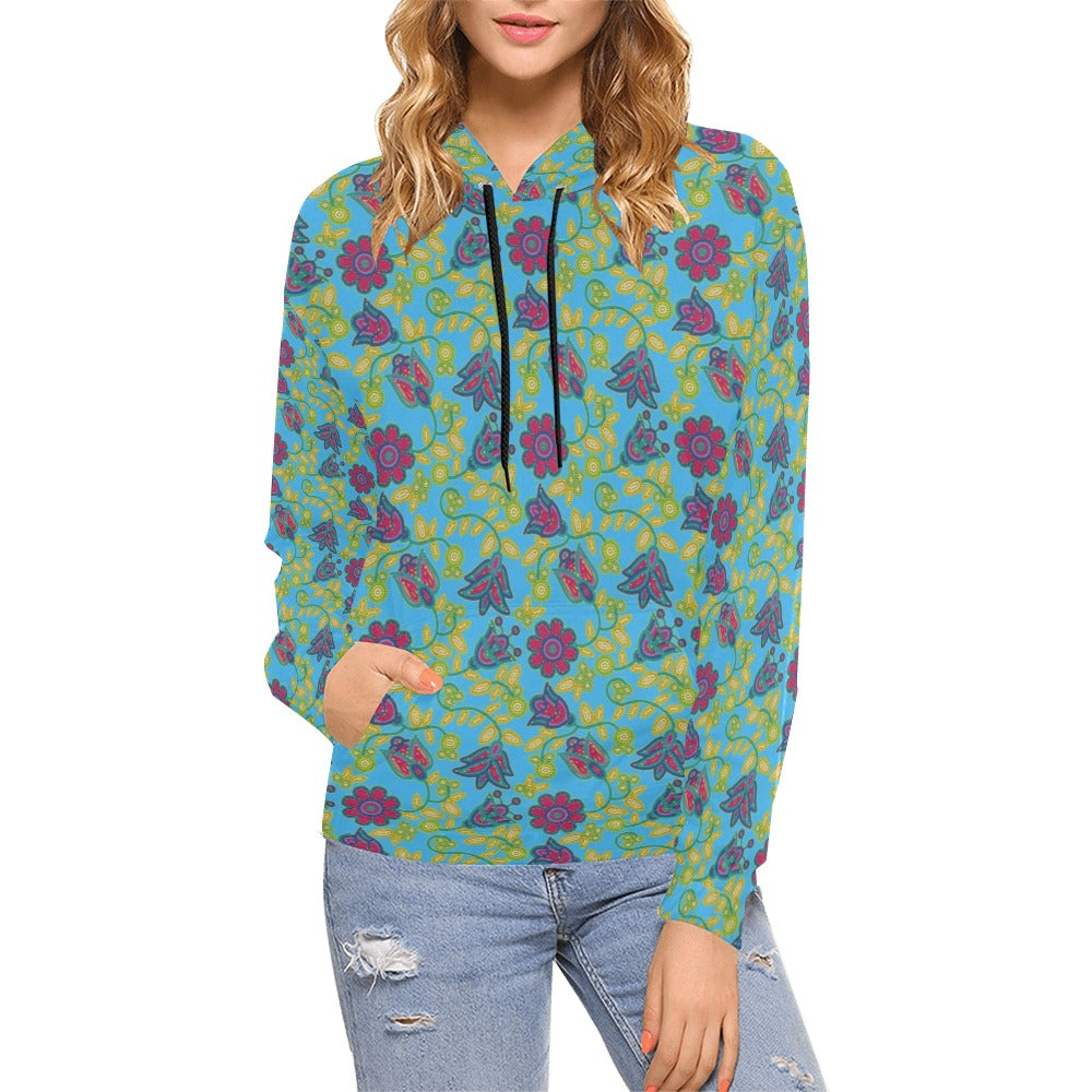 Beaded Nouveau Lime Hoodie for Women