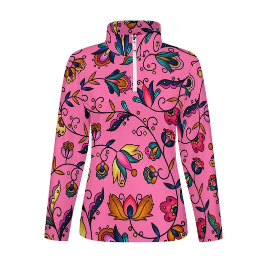 Copper Prairie Petals Pink Long Sleeve Yoga Shirt
