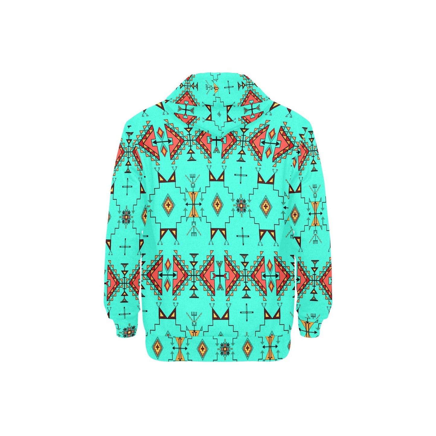 Thunder Flight Turquoise Men's Long Sleeve Fleece Hoodie