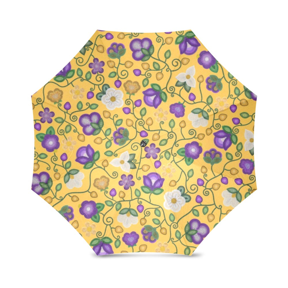 Midnight Moss Bloom Yellow Foldable Umbrella