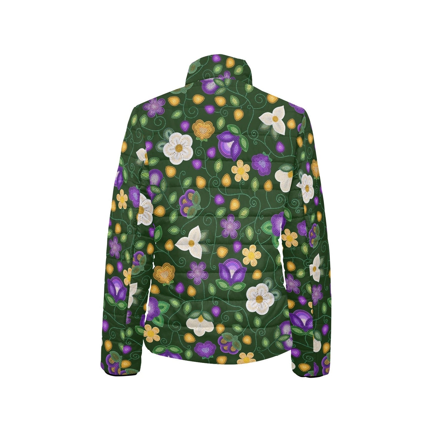 Midnight Moss Bloom Forest Stand Collar Jacket